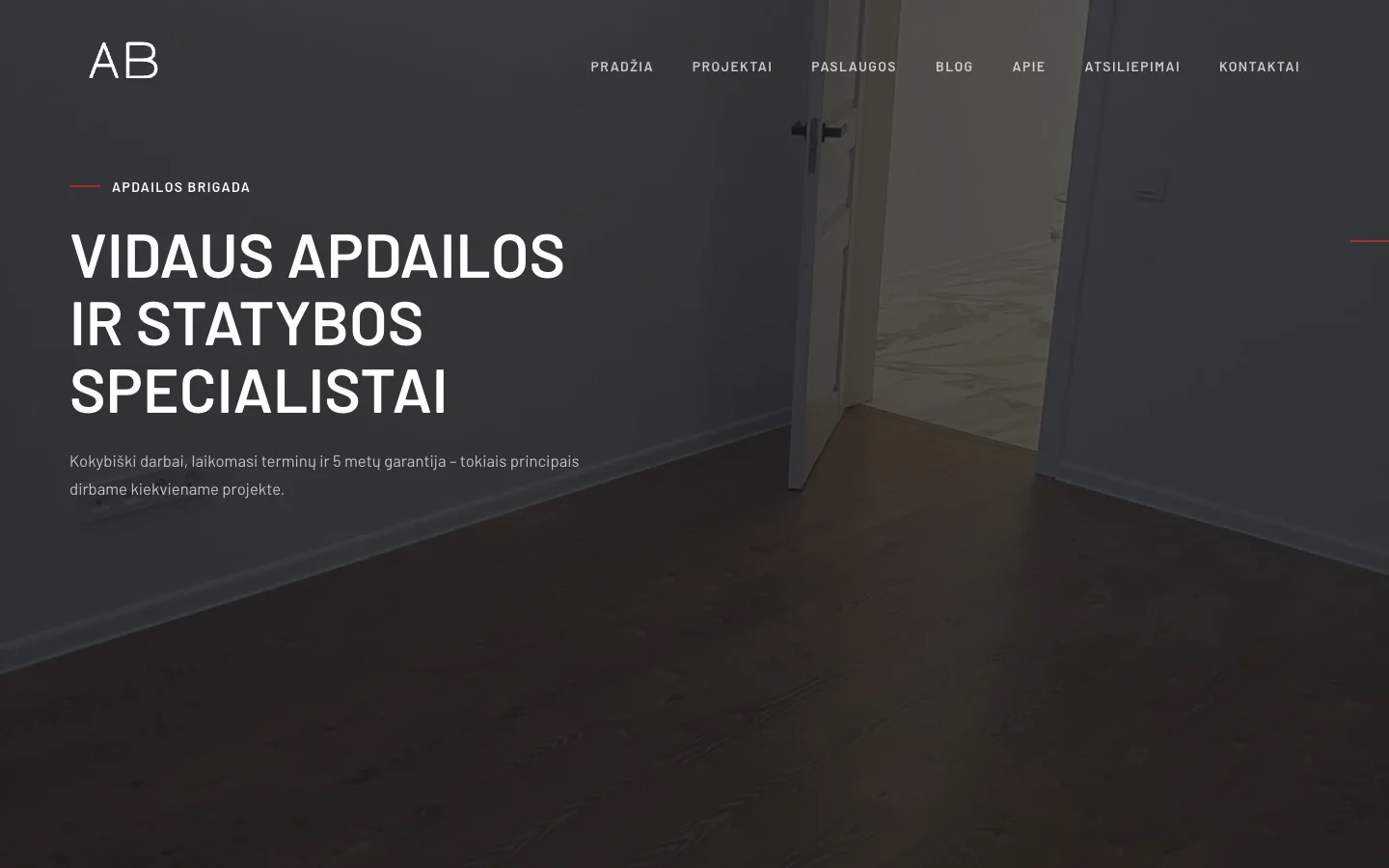 apdailosbrigada.lt – interior finishing company website designed and developed by WebGrowthStudios Lithuania